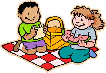 cartoon family on a picnic