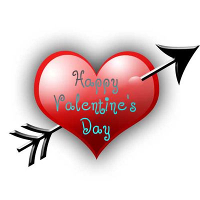 Valentines day hearts happy v