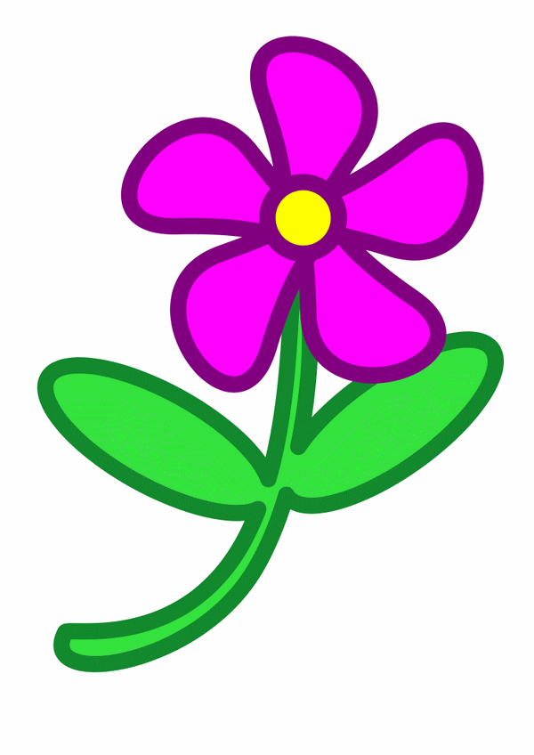 Free Purple Flower Clip Art - - Flower Clipart