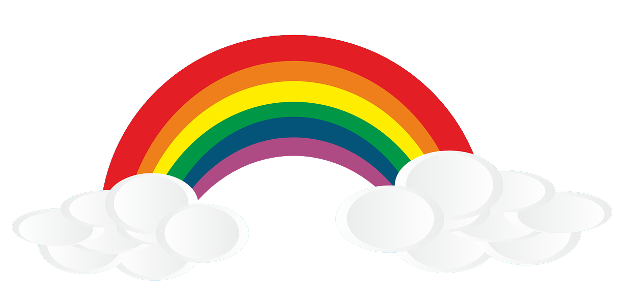 Free Rainbow with Clouds Clip Art