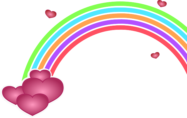 Free Rainbow with Heart Clip Art