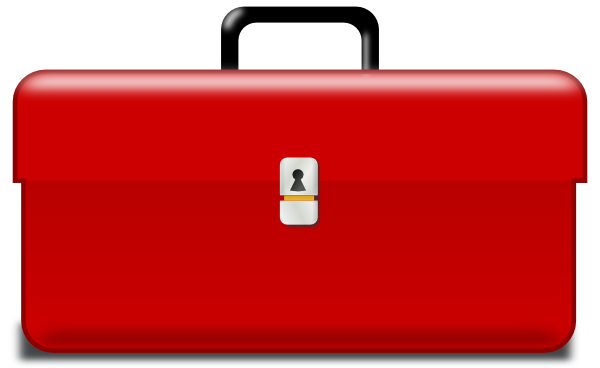 ... Red toolbox with tools - 
