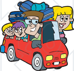 Free Rf Clipart Illustration Of A Family On A Road Trip Version 3