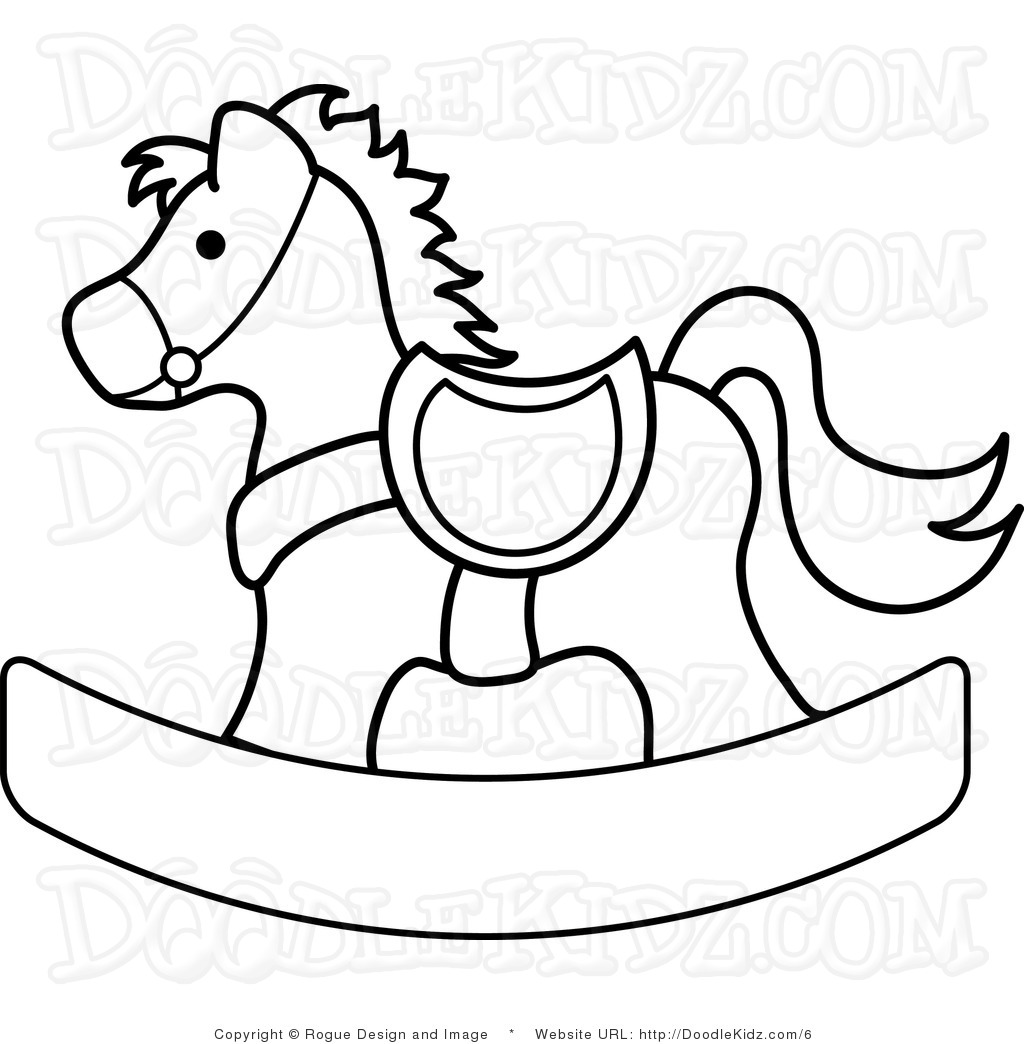 Free Rocking Horse Clip Art. doodle clipart