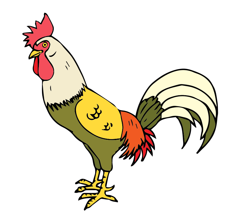 Black rooster clipart kid