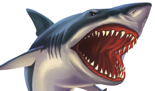 shark smiling big eyes. Size: