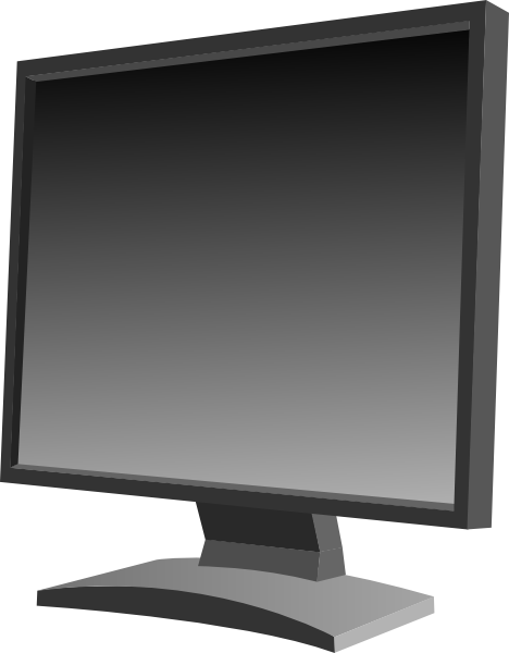 Free Simple Black LCD Monitor Clip Art