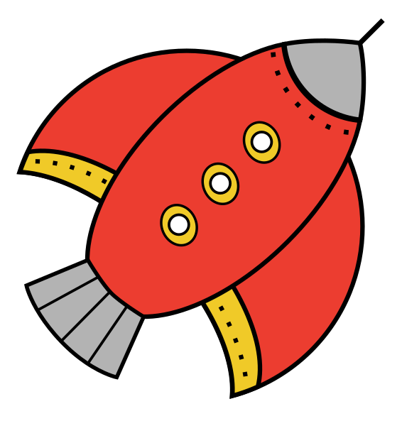 Free Simple Red Rocketship Clip Art