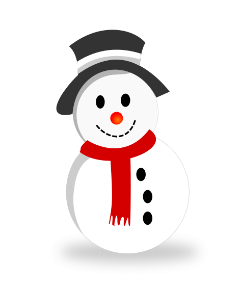 Snowman With Blue Hat Clipart