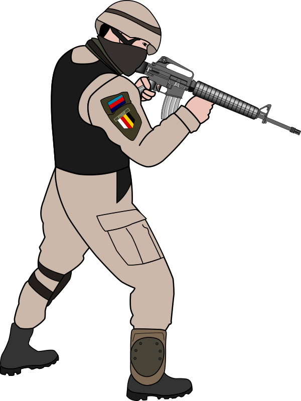 Clipart - Armed Soldier.