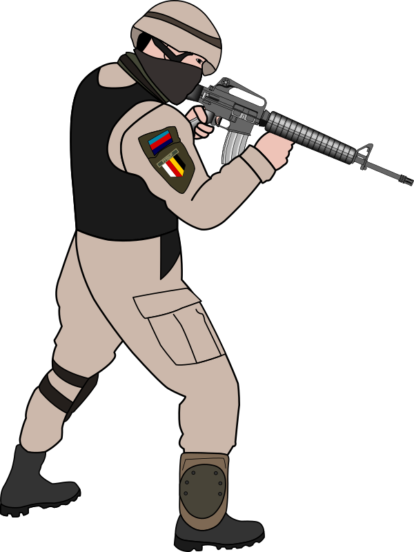 Free Soldier Pointing Gun Clip Art