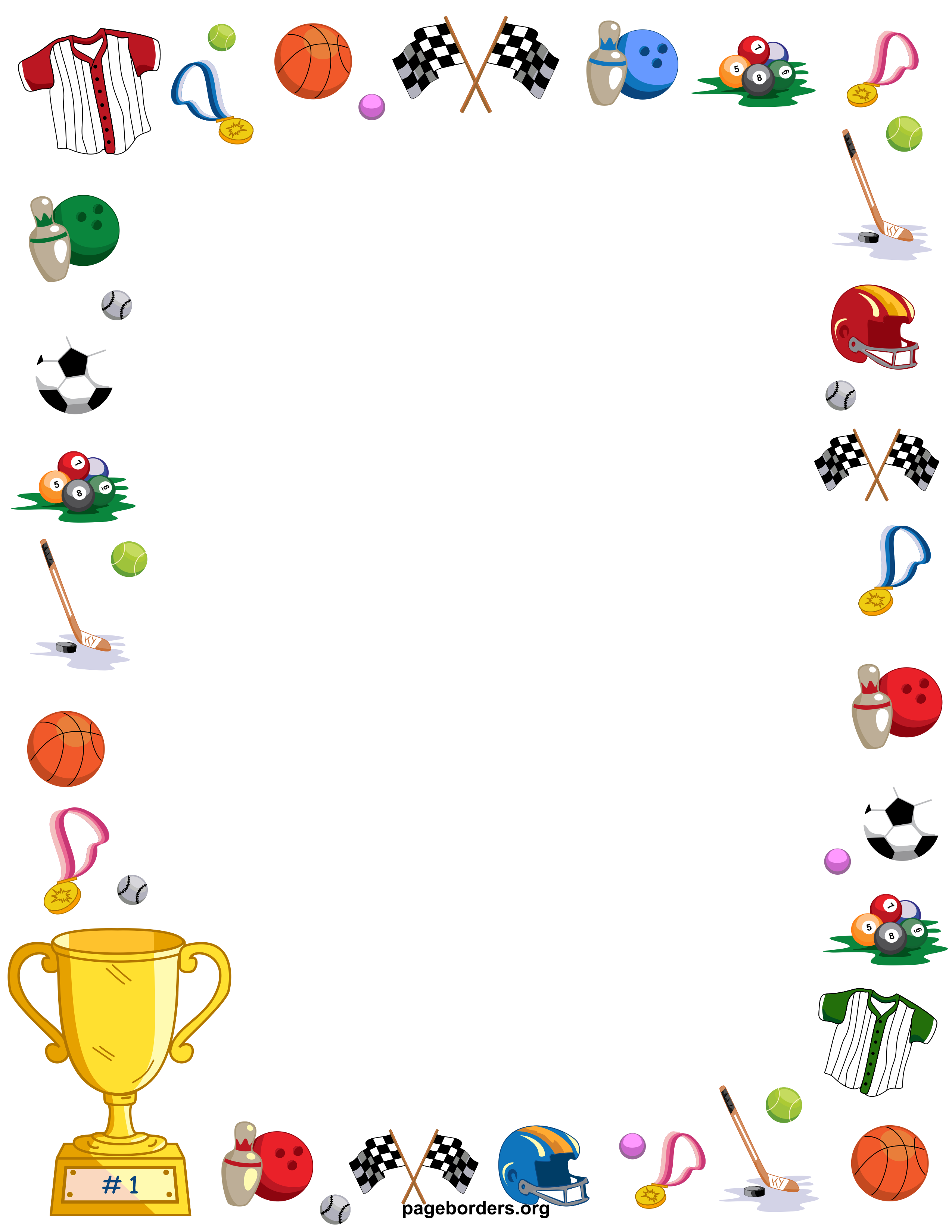 Free Sports Borders Clip Art Page Borders And Vector Graphics