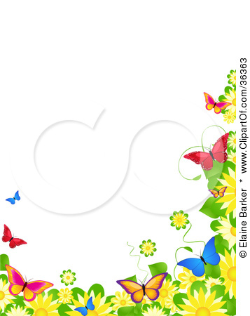 free spring clipart. Spring Butterflies Border .