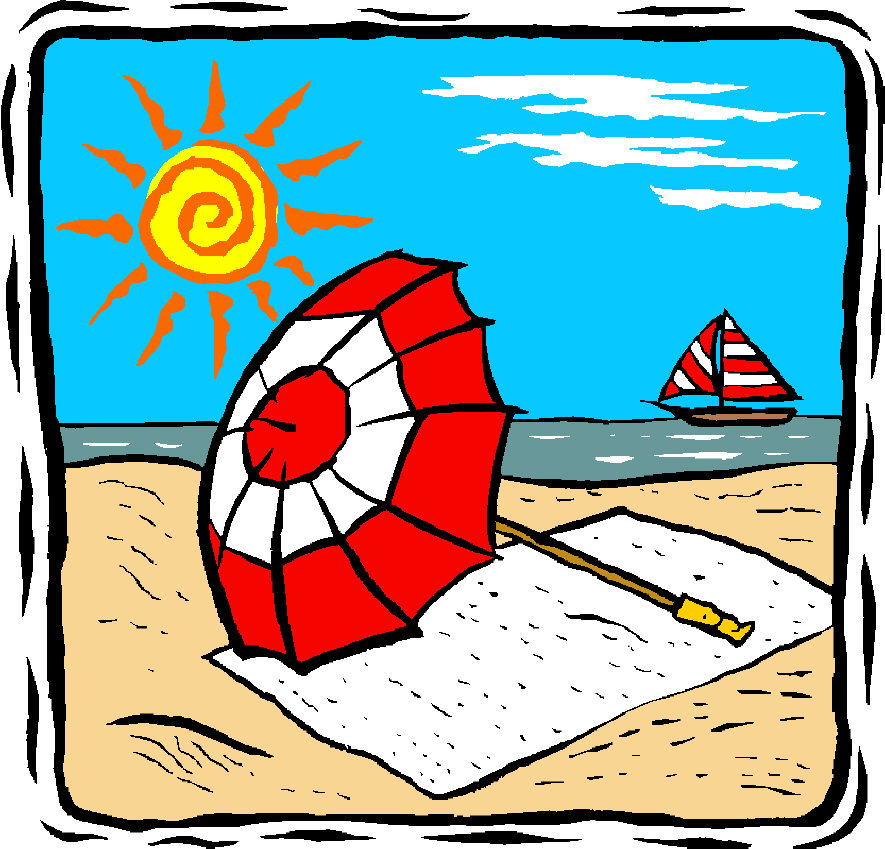 Free summer vacation clipart 2 ... Beach Umbrella By A Beach