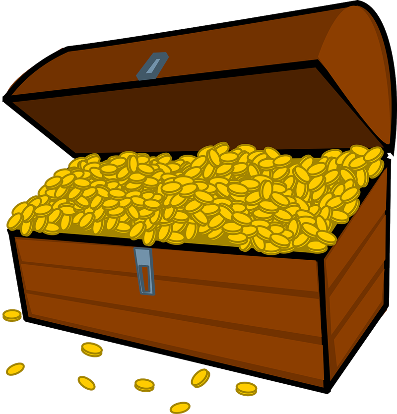 Free Treasure Chest Full of Gold Coins Clip Art