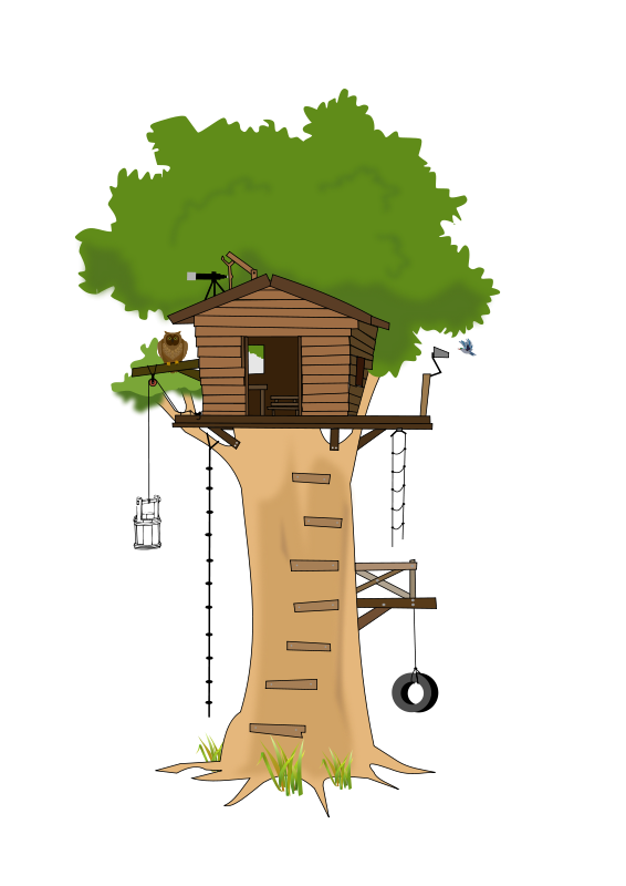 Free Tree House Clip Art - Tree House Clipart