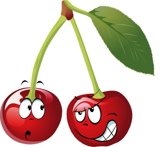 Free Two Cartoon Cherries Cli - Cherries Clip Art