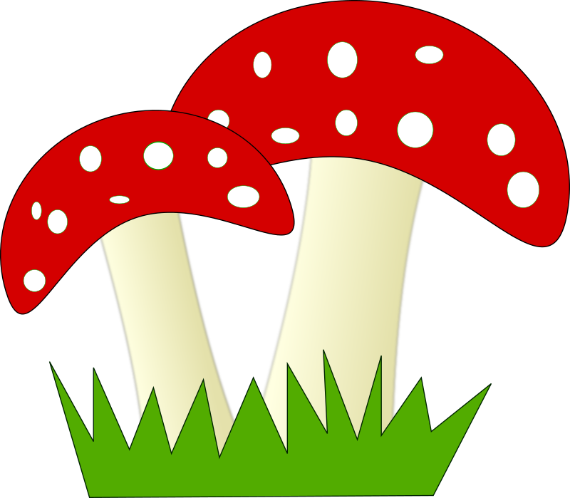 Free Two Mushrooms Clip Art - Mushrooms Clipart