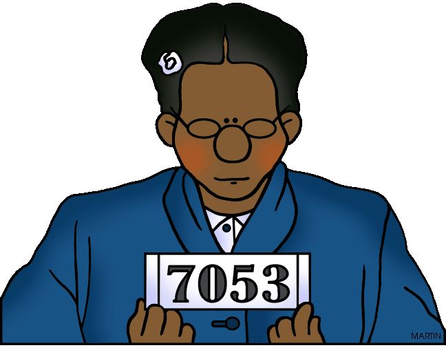 Free United States Clip Art by Phillip Martin, Famous People from Alabama - Rosa Parks