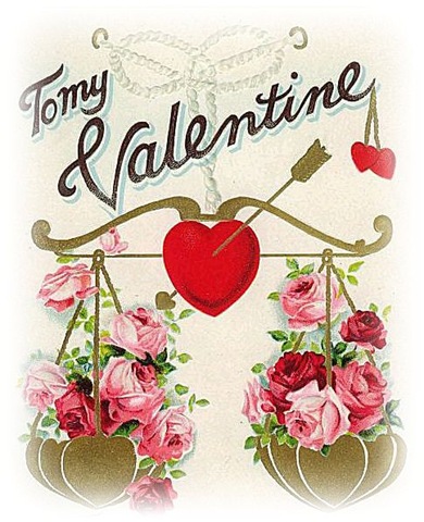 ... free valentines day clip art To My Valentine heart scale with pink roses