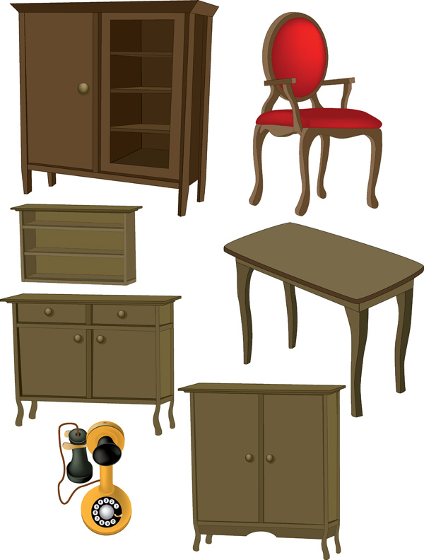 ... free vector A variety of furniture furniture clip art