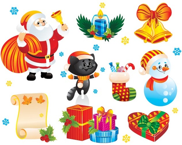 free vector merry christmas d - Christmas Decoration Clipart