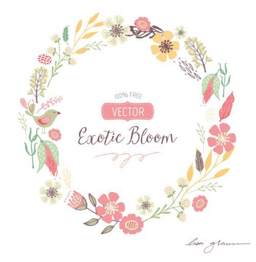 FREE Vector Wreath Clip Art. So lovely. Her hand drawn clip art is divine