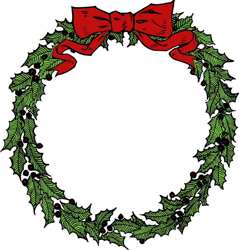 Free Vintage Christmas Wreath .