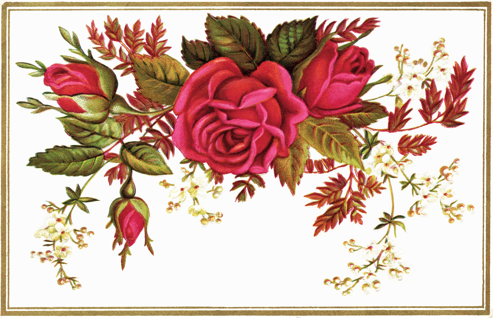 Free Vintage Flower Clip Art  - Vintage Flower Clipart