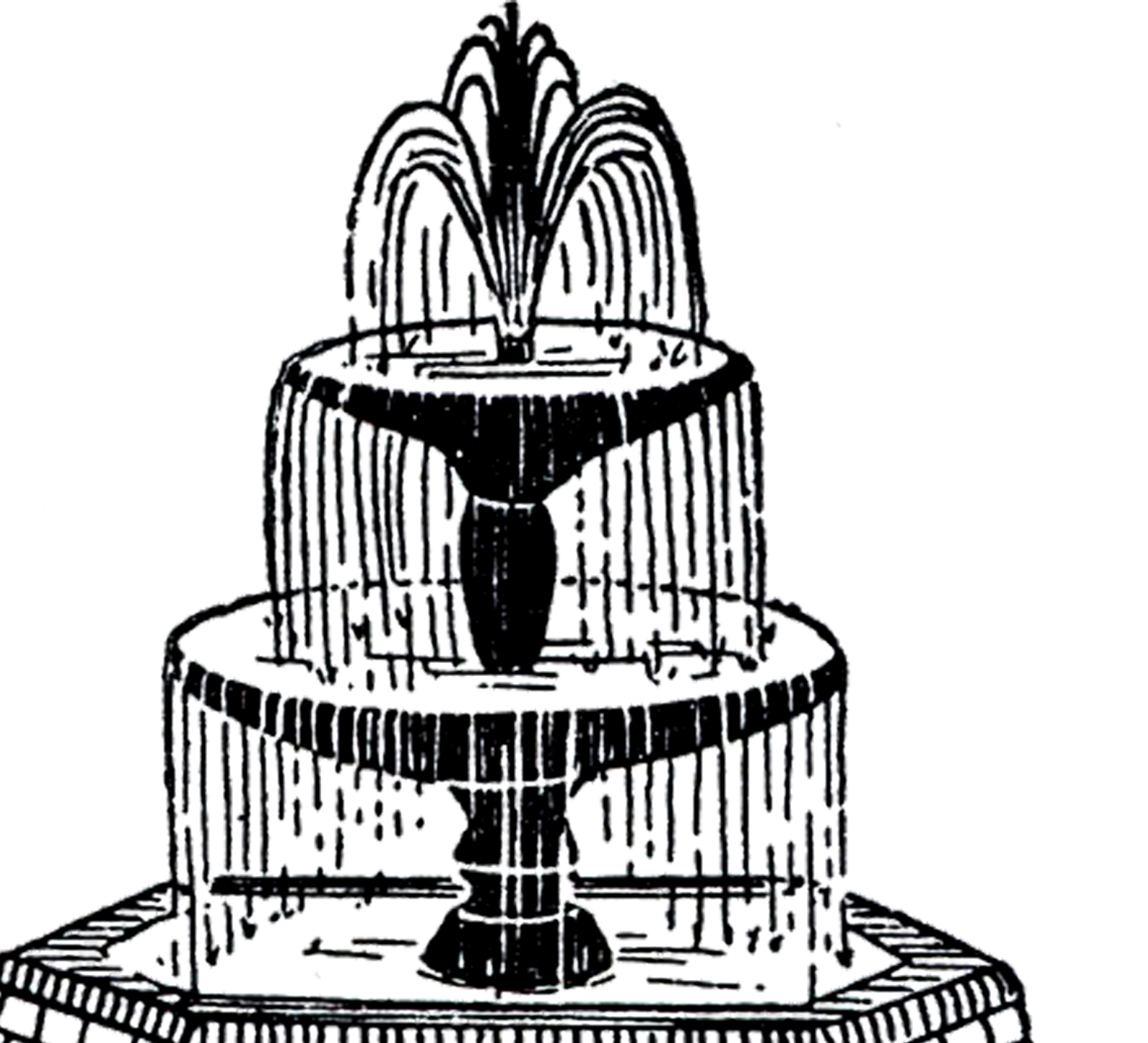 Free Vintage Fountain Clip Art!