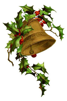 Free Vintage Free Christmas clipart - A Bell and Holly