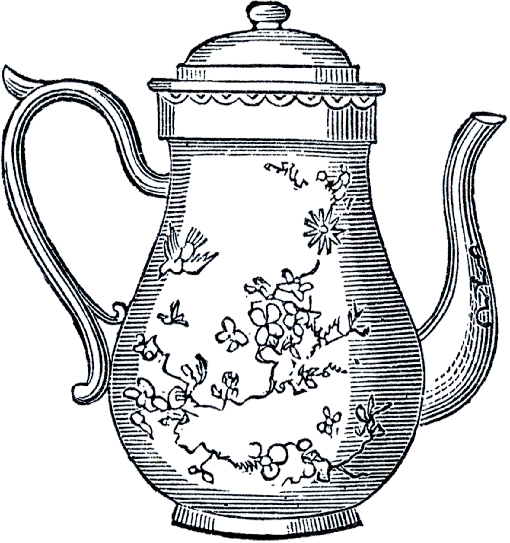 Free Vintage Teapot Clip Art - Tea Pot Clip Art