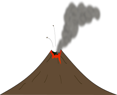 Free Volcano with Lava Clip Art