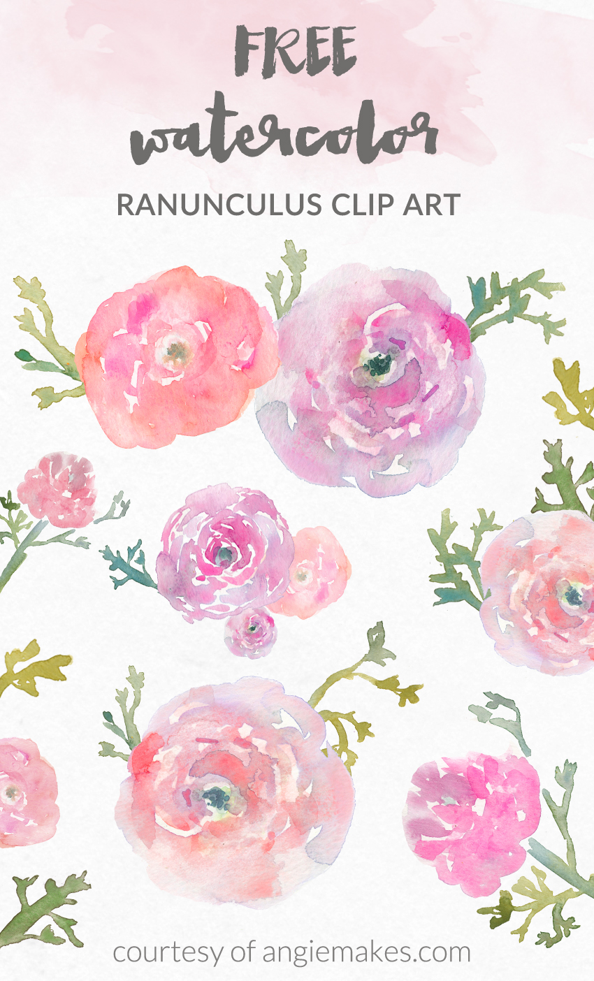 Free Watercolor Flower Clip A - Free Floral Clip Art