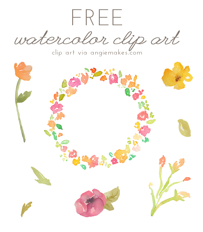 Watercolor flowers clipart