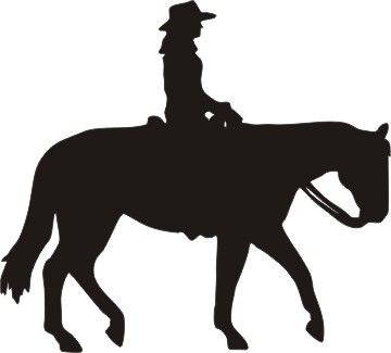 Cowboy Cowgirl Silhouette Cli