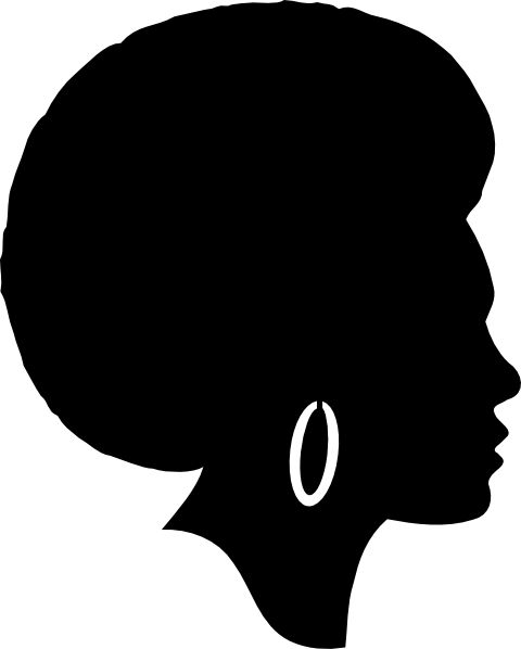 Free Woman Silhouette Clip Art | Black Female Afro Silhouette clip art