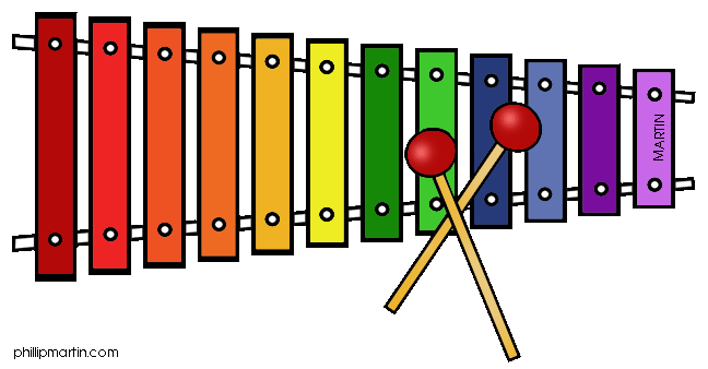 xylophone clipart black and w
