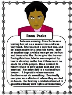 ~FREEBIE~ Rosa Parks Mini-Unit