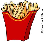 ... French fries - This illustration depicts a container of.