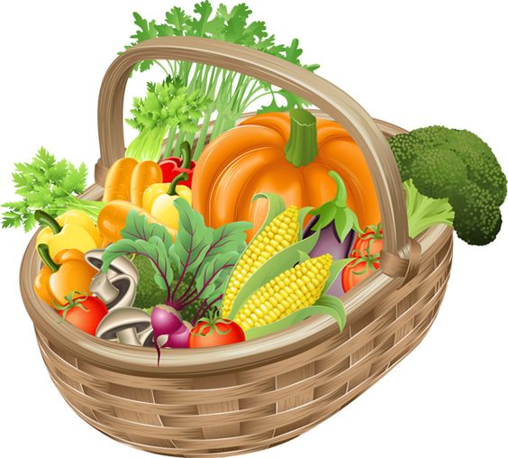 Fresh Vegetables Clip Art | Clip Art of a Basket of Vegetables