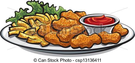 fried chicken nuggets and fri - Chicken Nuggets Clipart