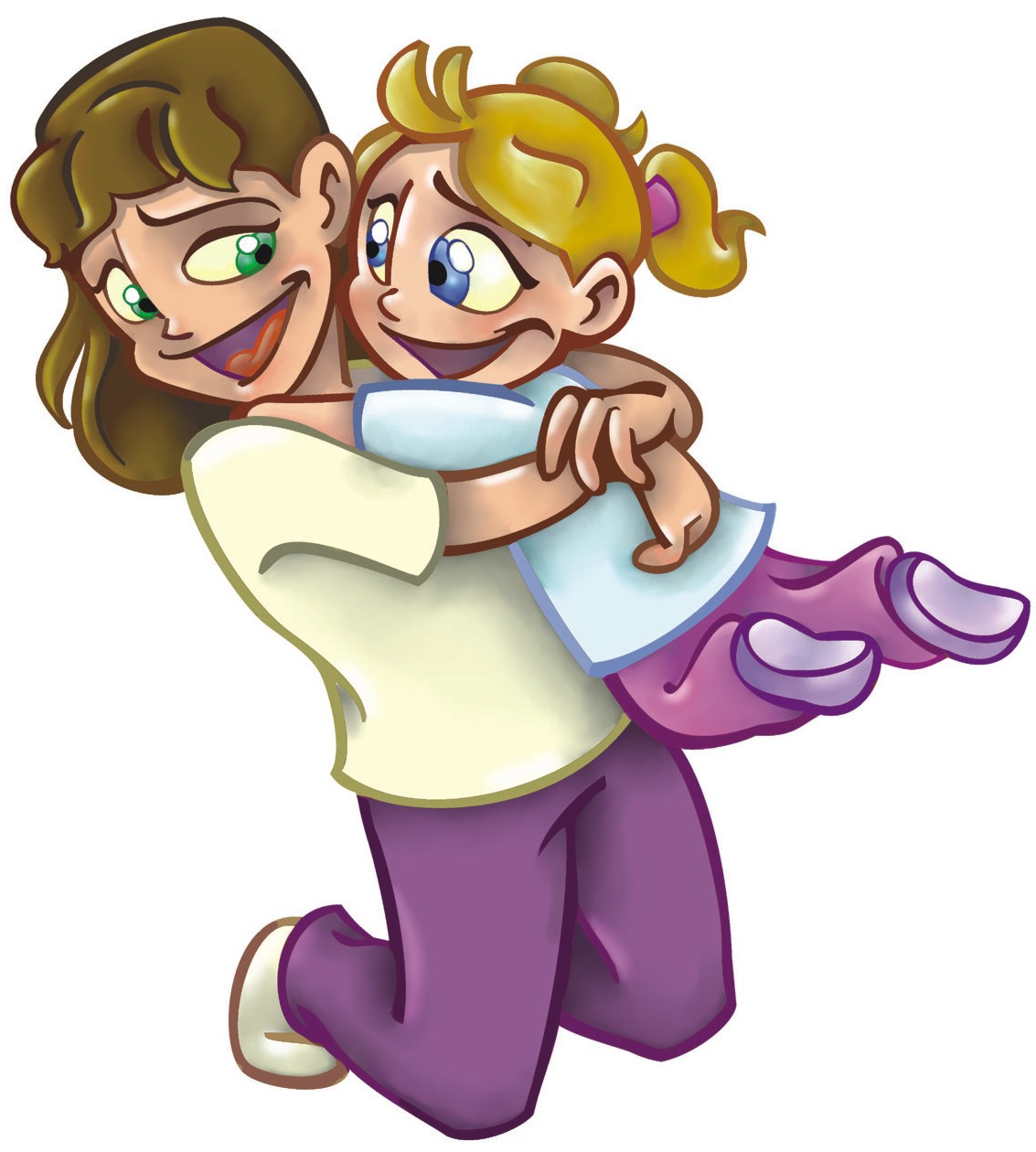 Friends Hugging Clipart Image