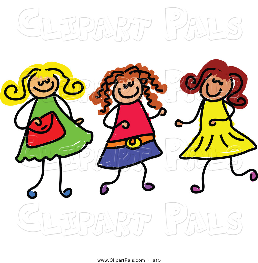 Friends Playing Together Clipart Pal Clipart Of A Childs Sketch