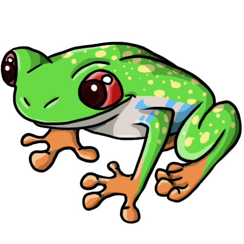 green frog smiling clipart. S