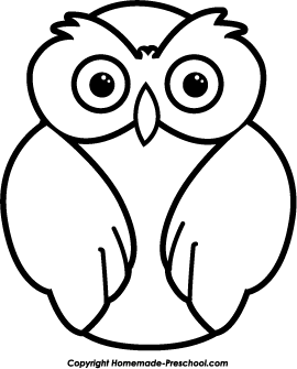 Cute owl clipart black and .