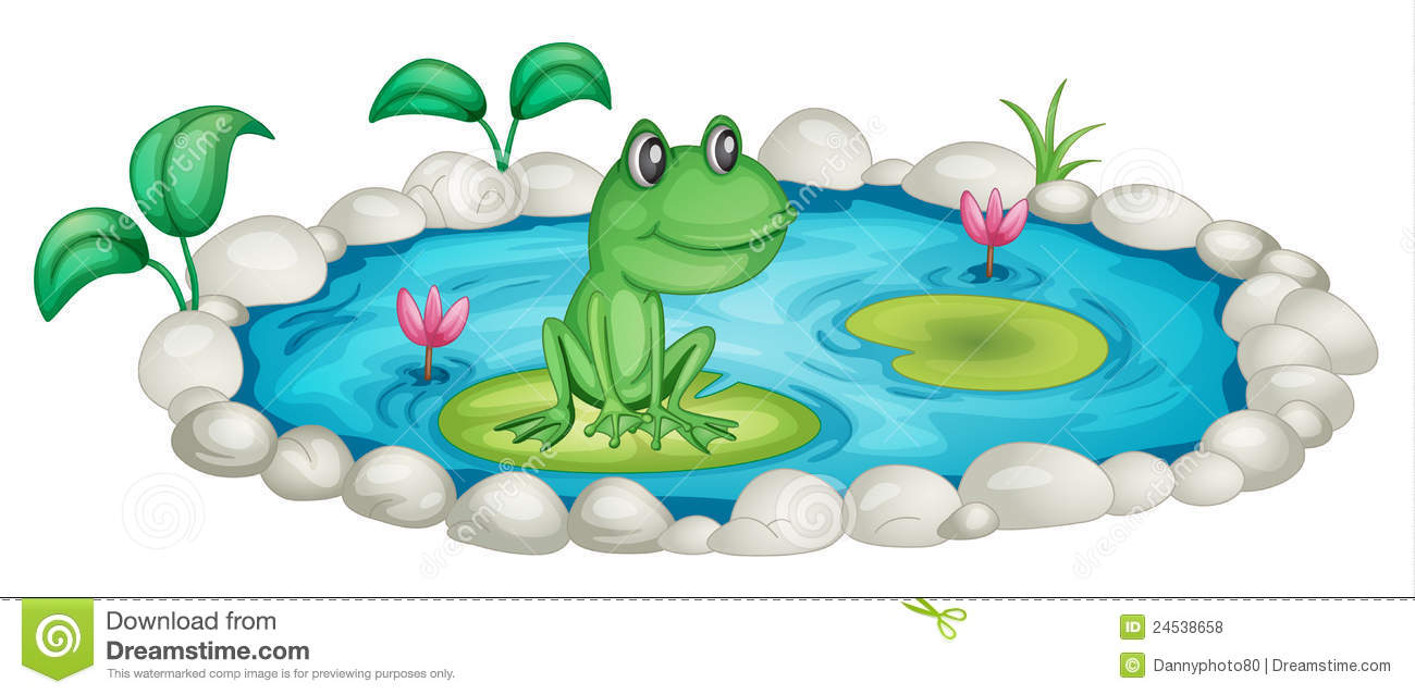 Frog In A Pond Royalty Free S - Pond Clip Art