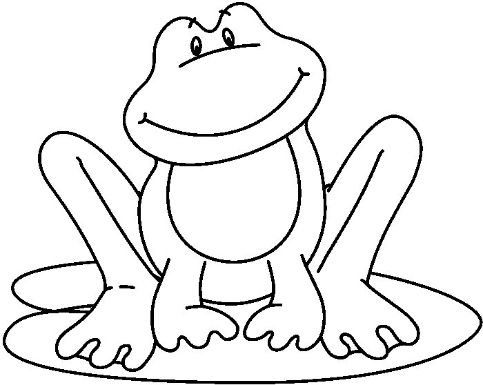 Black and White Cartoon Frog 