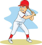 child baseball player clipart