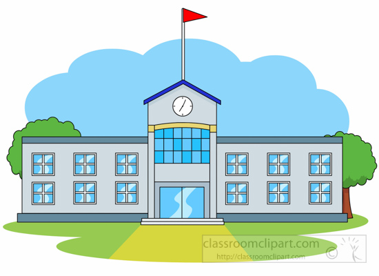 front-of-school-building- . - Clip Art Of School